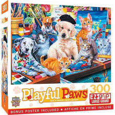 Masterpieces Playful Paws - Art'S & Crafts 300Pc Ezgrip Puzzle