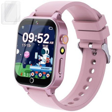 Kids Smart Watch Gift For Girls Age 5-12, 26 Games Hd Touch Screen Watches With Video Camera Music Player Pedometer Flashlight 12/24 Hr Educational Toys Birthday Gifts For Girls Ages 7 8 9 10