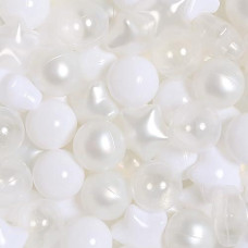 TRENDPLAY 100 BPA-Free Star Ball Pit Balls - Pearl White