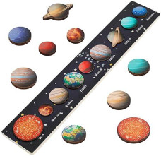 Zeoddler Solar System Wooden Puzzle for Kids, 15.7"