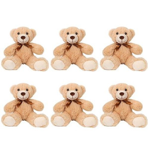 Seyomi Teddy Bears Bulk 6 Packs, Teddy Bear Stuffed Animal Plush Toy, 13.7 Inches Bear Stuffed For Wedding, Christmas, Valentine’S Day, Birthday, Light Brown