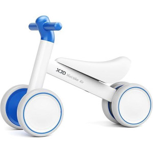 Xjd Baby Balance Bikes Bicycle Baby Toys For 1 Year Old Boy Girl 10 Month -36 Months Toddler Bike Infant No Pedal 4 Wheels First Bike Or Birthday Toys Children Walker (White Blue)