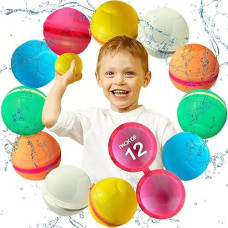 Legacy Kids Reusable Water Balloons For Kids, Water Balloons Quick Fill, Refillable Water Balloons For Kids, Reusable Water Balloons Magnetic, Pool Toys For Kids Ages 8-12, Silicone (12) (Regular)