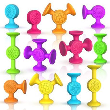 Toddlers Suction Cup Bath Toys: 12 Pcs Sensory Suction Bath Toys For Toddler, Kids Suction Fidget Toys Suction Cup Toys For Windows Travel