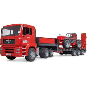 Bruder 02774 Man Tga Low Loader Truck With Manitou Loader