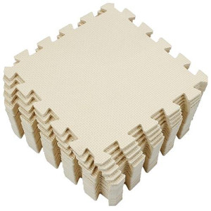 Yostrong® 18 Tiles Interlocking Puzzle Foam Baby Play Mat For Playing - Eva Babies Crawling Mat | Rubber Floor Work Out Mats For Home Gym. Beige. Yoc-Jb18N