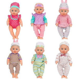 Deao Baby Doll Clothes For 12 13 14 Inch Dolls,6 Sets Doll Clothes And Accessories,Dress Up Fun,Doll Outfits Accessories Underwear For Doll Gift (Doll Not Included)