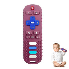 Yapromo Baby Teething Toys,Reomte Teether Toys, Silicone Chew Toy For Babies 18+ Months, Remote Control Shape Teething Toys, Early Educational Toy Bpa Free & Refrigerator Safe (Rose Red)