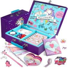 Tingingyuli Kid Journal Stationery Set,Gifts For Girls Ages 6 7 8 9 10 11 12 Year Old,49 Pieces Stationery Letter Writing Crafting Kit With Storage Case,Preteen Girls Toys Gift For Birthday Christmas