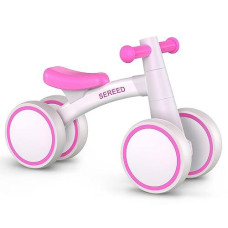 Sereed Baby Balance Bike For 1 Year Old Boys Girls 12-24 Month Toddler Balance Bike, 4 Wheels Toddler First Bike, First Birthday Gifts (Rose)