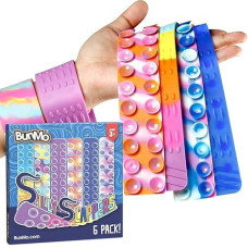 Bunmo Stretchy Strings - Sensory Toys For Toddlers - Stimulating & Addictive Sensory Toys For Kids - Fidget Toy - Hours Of Fun For Kids - Non-Mouthable Toy 3+ - Suction 6 Pack