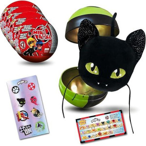 Miraculous Ladybug Miraball, 3-In-1 Surprise, 4 Pack, Blind Box Toys For Kids - Collectable Characters From Tv Shows - Metal Ball, Kwami Plush, Stickers, White Ribbon - Collect Them All