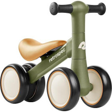 Retrospec Cricket Baby Walker Balance Bike With 4 Wheels For Ages 12-24 Months - Toddler Bicycle Toy For 1 Year Old’S - Ride On Toys For Boys & Girls, Olive Drab