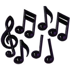 Black Plastic Musical Notes