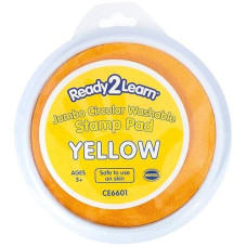 Ready 2 Learn Jumbo Circular Washable Stamp Pad Yellow 575 Dia Nontoxic Fade Resistant Ideal Size For Handprints And