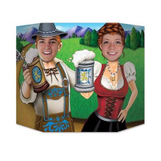 Beistle Oktoberfest Couple Photo Prop, Multi Color, 3'1"x25