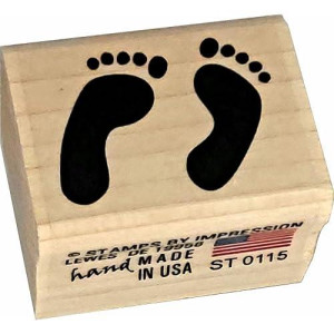 Stamps By Impression Feet, Footprints Rubber Stamp, Small (.75" X 1")