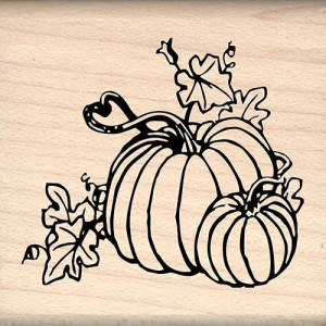 Stamps By Impression Pumpkins Autumn, Fall, Thanksgiving Rubber Stamp - St 0675-1.5" X 1.5" Block