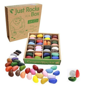 Crayon Rocks Just Rocks In A Box, 32 Colors, Tripod Grip Crayons Made For Handwriting Development In Kids And Toddlers, Fun & Educational, Creative Activity, 2 Of Each Color - 64 Count