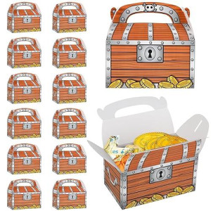 Adorox 24 Pack Pirate Treasure Chest Candy Boxes - Party Decorations, Favors, And Goodie Bags For Kids' Birthday Or Pirate-Themed Events