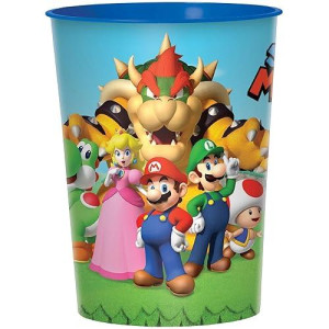 Super Mario Brothers Plastic 16Oz Favor Cups (Pack Of 12)