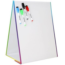 Tabletop Magnetic Easel Whiteboard 2 Sides Includes 4 Dry Erase Markers Drawing Art White Board Educational Kids Toy