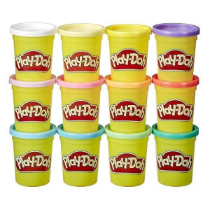 Play-Doh Pastel Colors Bulk 12-Pack Of 4-Ounce Cans, Party Favors, Easter Basket Stuffers For Girls & Boys, Kids Arts & Crafts, Preschool Toys, Ages 2+