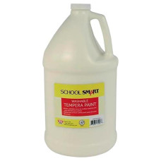 School Smart Washable Tempera Paint, White, 1 Gallon Bottle