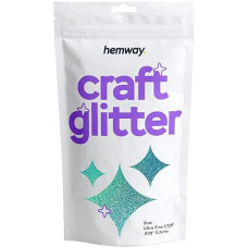 Hemway Craft Glitter 100G / 3.5Oz Glitter Flakes For Arts Crafts Tumblers Resin Epoxy Scrapbook Glass Schools Paper Halloween Decorations - Ultrafine (1/128" 0.008" 0.2Mm) - Turquoise Blue Holographic