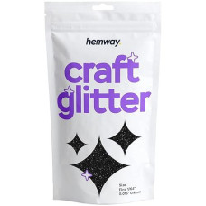 Hemway Craft Glitter 100G / 3.5Oz Glitter Flakes For Arts Crafts Tumblers Resin Epoxy Scrapbook Glass Schools Paper Halloween Decorations - Fine (1/64" 0.015" 0.4Mm) - Black