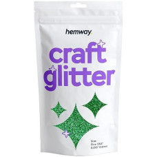 Hemway Craft Glitter 100G / 3.5Oz Glitter Flakes For Arts Crafts Tumblers Resin Epoxy Scrapbook Glass Schools Paper Halloween Decorations - Fine (1/64" 0.015" 0.4Mm) - Emerald Green