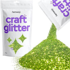 Hemway Craft Glitter 100G / 3.5Oz Glitter Flakes For Arts Crafts Tumblers Resin Epoxy Scrapbook Glass Schools Paper Halloween Decorations - Fine (1/64" 0.015" 0.4Mm) - Lime Green