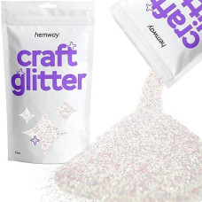 Hemway Craft Glitter 100G / 3.5Oz Glitter Flakes For Arts Crafts Tumblers Resin Epoxy Scrapbook Glass Schools Paper Halloween Decorations - Fine (1/64" 0.015" 0.4Mm) - Mother Of Pearl Iridescent