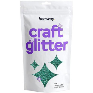 Hemway Craft Glitter 100G / 3.5Oz Glitter Flakes For Arts Crafts Tumblers Resin Epoxy Scrapbook Glass Schools Paper Halloween Decorations - Chunky (1/40" 0.025" 0.6Mm) - Turquoise Blue