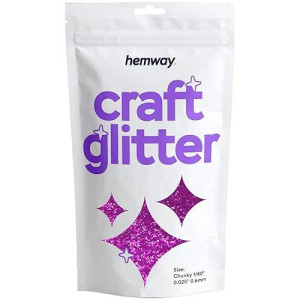 Hemway Craft Glitter 100G / 3.5Oz Glitter Flakes For Arts Crafts Tumblers Resin Epoxy Scrapbook Glass Schools Paper Halloween Decorations - Chunky (1/40" 0.025" 0.6Mm) - Fuchsia Pink