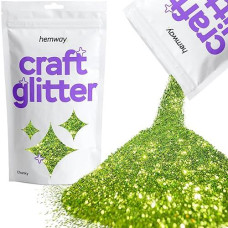 Hemway Craft Glitter 100G / 3.5Oz Glitter Flakes For Arts Crafts Tumblers Resin Epoxy Scrapbook Glass Schools Paper Halloween Decorations - Chunky (1/40" 0.025" 0.6Mm) - Lime Green