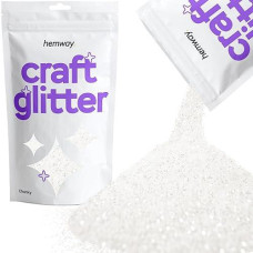 Hemway Craft Glitter 100G / 3.5Oz Glitter Flakes For Arts Crafts Tumblers Resin Epoxy Scrapbook Glass Schools Paper Halloween Decorations - Chunky (1/40" 0.025" 0.6Mm) - White Iridescent