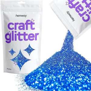 Hemway Craft Glitter 100G / 3.5Oz Glitter Flakes For Arts Crafts Tumblers Resin Epoxy Scrapbook Glass Schools Paper Halloween Decorations - Chunky (1/40" 0.025" 0.6Mm) - Sapphire Blue