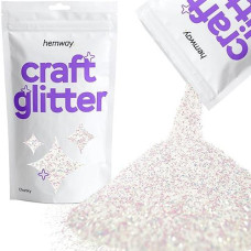 Hemway Craft Glitter 100G / 3.5Oz Glitter Flakes For Arts Crafts Tumblers Resin Epoxy Scrapbook Glass Schools Paper Halloween Decorations - Chunky (1/40" 0.025" 0.6Mm) - Mother Of Pearl Iridescent