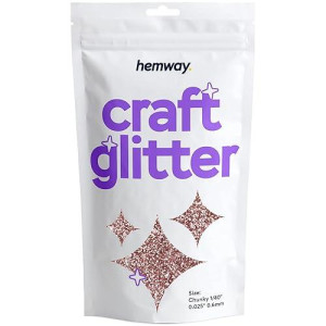 Hemway Craft Glitter 100G / 3.5Oz Glitter Flakes For Arts Crafts Tumblers Resin Epoxy Scrapbook Glass Schools Paper Halloween Decorations - Chunky (1/40" 0.025" 0.6Mm) - Rose Gold