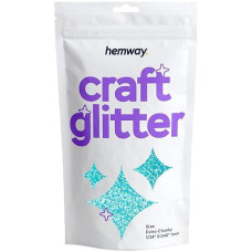 Hemway Craft Glitter 100G / 3.5Oz Glitter Flakes For Arts Crafts Tumblers Resin Epoxy Scrapbook Glass Schools Paper Halloween Decorations - Extra Chunky (1/24" 0.040" 1Mm) - Baby Blue Iridescent