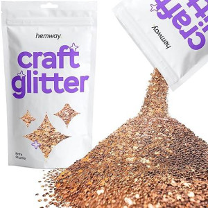 Hemway Craft Glitter 100G / 3.5Oz Glitter Flakes For Arts Crafts Tumblers Resin Epoxy Scrapbook Glass Schools Paper Halloween Decorations - Extra Chunky (1/24" 0.040" 1Mm) - Bronze Brown