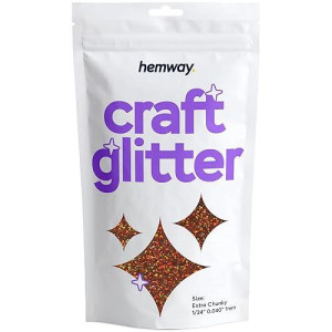 Hemway Craft Glitter 100G / 3.5Oz Glitter Flakes For Arts Crafts Tumblers Resin Epoxy Scrapbook Glass Schools Paper Halloween Decorations - Extra Chunky (1/24" 0.040" 1Mm) - Bronze Brown Holographic