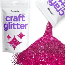 Hemway Craft Glitter 100G / 3.5Oz Glitter Flakes For Arts Crafts Tumblers Resin Epoxy Scrapbook Glass Schools Paper Halloween Decorations - Extra Chunky (1/24" 0.040" 1Mm) - Dark Rose Pink