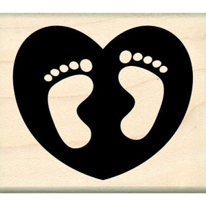 Stamps By Impression St 0701A Baby Feet In Heart Rubber Stamp