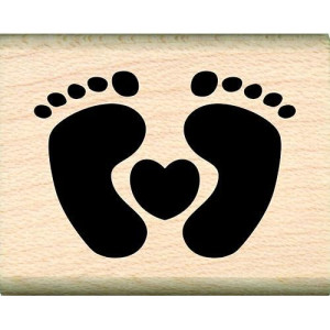 Stamps By Impression Baby Feet Rubber Stamps (Small Heart With Feet)