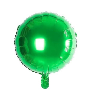 18" Green Round Shaped Foil Balloons Mylar Helium Balloons For Birthday Party Wedding Baby Shower Decorations, Pack Of 20