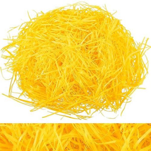 Whaline Basket Grass Craft Shredded Tissue Raffia Gift Filler Paper Shreds For Diy Gift Packaging Easter Basket Filling Egg Stuffer Party Supplies Accessories Decoration, 120G, 4 Oz (Yellow)