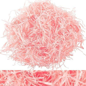 Whaline Basket Grass Craft Shredded Tissue Raffia Gift Filler Paper Shreds For Diy Gift Packaging Easter Basket Filling Egg Stuffer Party Supplies Accessories Decoration, 120G, 4Oz (Coral)