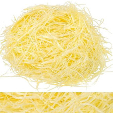 Whaline Basket Grass Craft Shredded Tissue Raffia Gift Filler Paper Shreds For Diy Gift Packaging Easter Basket Filling Egg Stuffer Party Supplies Accessories Decoration, 120G, 4 Oz (Light Yellow)